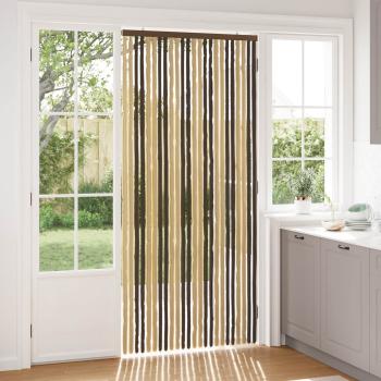 ARDEBO.de - Insektenschutzvorhang Chenille Dunkelbraun und Beige