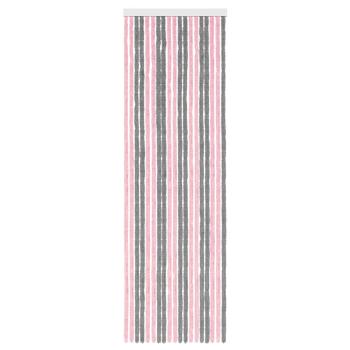 Insektenschutzvorhang Chenille Silber Grau und Rosa 56 x 185 cm