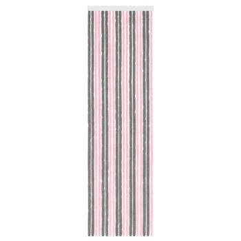 Insektenschutzvorhang Chenille Silber Grau und Rosa 56 x 200 cm