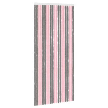 Insektenschutzvorhang Chenille Silber Grau und Rosa 90 x 200 cm