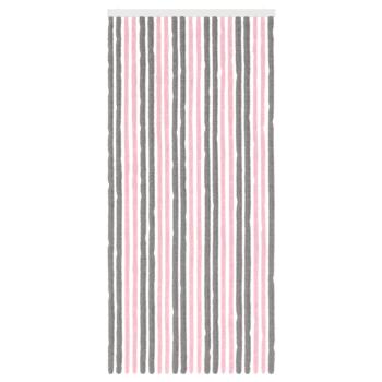 Insektenschutzvorhang Chenille Silber Grau und Rosa 90 x 200 cm