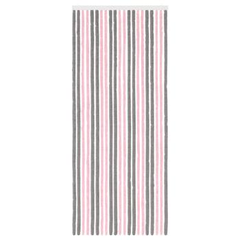 Insektenschutzvorhang Chenille Silber Grau und Rosa 90 x 220 cm