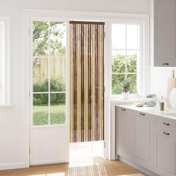 ARDEBO.de - Insektenschutzvorhang Chenille Braun und Beige 56 x 185 cm