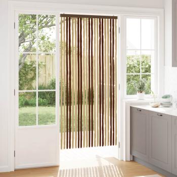 ARDEBO.de - Insektenschutzvorhang Chenille Braun und Beige 90 x 200 cm