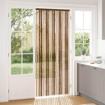 ARDEBO.de - Insektenschutzvorhang Chenille Braun und Beige 90 x 220 cm