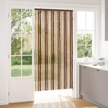 ARDEBO.de - Insektenschutzvorhang Chenille Braun und Beige 100 x 200 cm