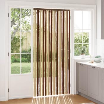 ARDEBO.de - Insektenschutzvorhang Chenille Braun und Beige 100 x 220 cm