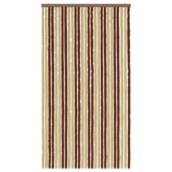 Insektenschutzvorhang Chenille Braun und Beige 118 x 220 cm