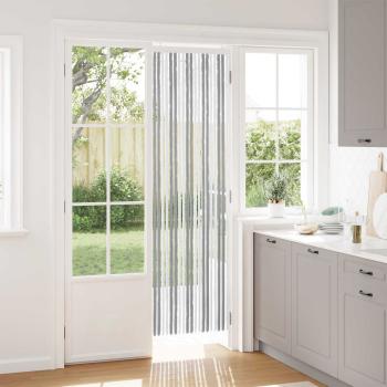 ARDEBO.de - Insektenschutzvorhang Chenille Grau und Weiß 56 x 200 cm