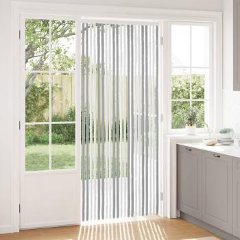ARDEBO.de - Insektenschutzvorhang Chenille Grau und Weiß 90 x 220 cm