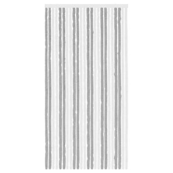Insektenschutzvorhang Chenille Grau und Weiß 100 x 200 cm