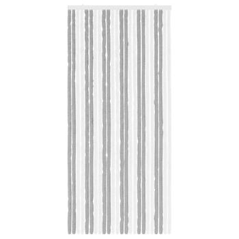 Insektenschutzvorhang Chenille Grau und Weiß 100 x 220 cm