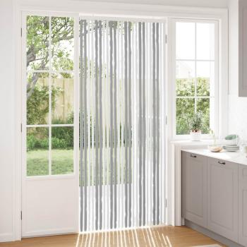 ARDEBO.de - Insektenvorhang Chenille Grau und Weiß 100 x 230 cm 100% PP