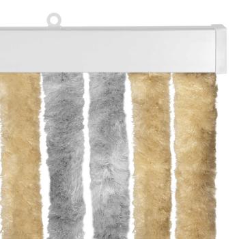 Insektenschutzvorhang Chenille Grau und Beige 56 x 185 cm