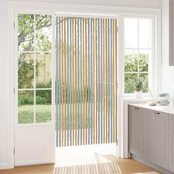ARDEBO.de - Insektenschutzvorhang Chenille Grau und Beige 100 x 200 cm