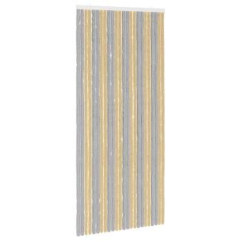 Insektenschutzvorhang Chenille Grau und Beige 100 x 220 cm