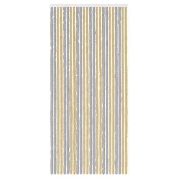 Insektenschutzvorhang Chenille Grau und Beige 100 x 220 cm