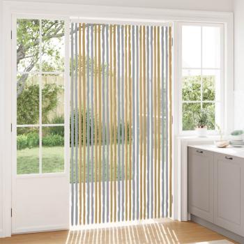 ARDEBO.de - Insektenschutzvorhang Chenille Grau und Beige 118 x 220 cm