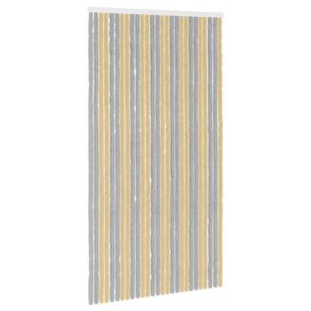 Insektenschutzvorhang Chenille Grau und Beige 118 x 220 cm