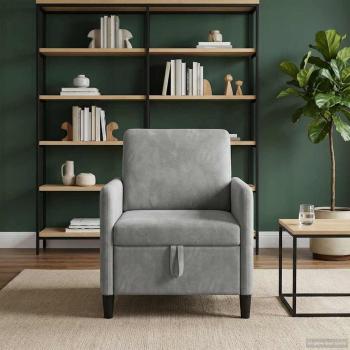 ARDEBO.de - Sofa mit Stauraum Hellgrau 72 x 78 x 87 cm Polyester