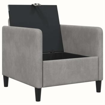 Sofa mit Stauraum Hellgrau 72 x 78 x 87 cm Polyester