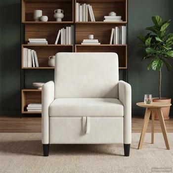 ARDEBO.de - Sofa mit Stauraum Creme 72 x 78 x 87 cm Polyester