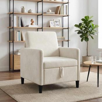 Sofa mit Stauraum Creme 72 x 78 x 87 cm Polyester