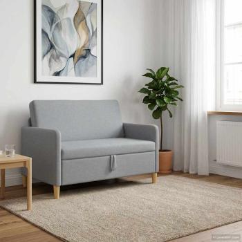 Sofa mit Stauraum Hellgrau 122 x 78 x 87 cm Polyester