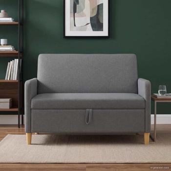 ARDEBO.de - Sofa mit Stauraum Dunkelgrau 122 x 78 x 87 cm Polyester