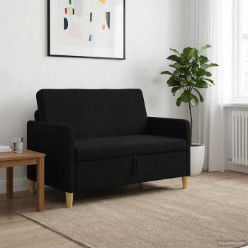 ARDEBO.de - Sofa mit Stauraum Schwarz 122 x 78 x 87 cm Polyester