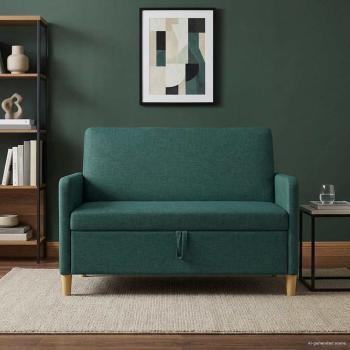 ARDEBO.de - Sofa mit Stauraum Dunkelgrün 122 x 78 x 87 cm Polyester