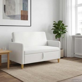 ARDEBO.de - Sofa mit Stauraum Weiß 122 x 78 x 87 cm Polyester