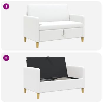 Sofa mit Stauraum Weiß 122 x 78 x 87 cm Polyester