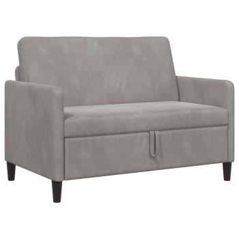 Sofa mit Stauraum 2-Sitzer Hellgrau 122 x 78 x 87 cm Polyester