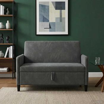 ARDEBO.de - Sofa mit Stauraum Dunkelgrau 122 x 78 x 87 cm Polyester