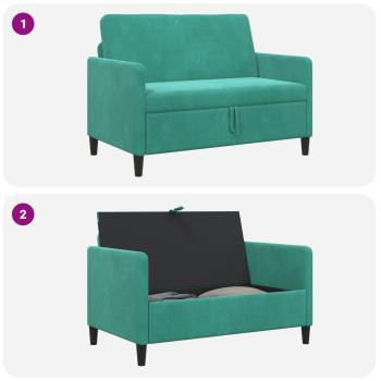 Sofa mit Stauraum Türkis 122 x 78 x 87 cm Polyester
