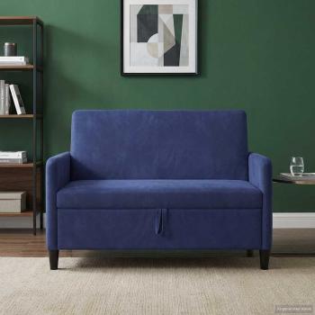 ARDEBO.de - Sofa mit Stauraum Polizeiblau 122 x 78 x 87 cm Polyester