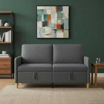 Sofa mit Stauraum Dunkelgrau 152 x 78 x 87 cm Polyester