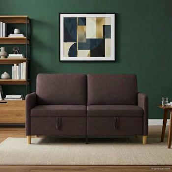 ARDEBO.de - Sofa mit Stauraum Dunkelbraun 152 x 78 x 87 cm Polyester