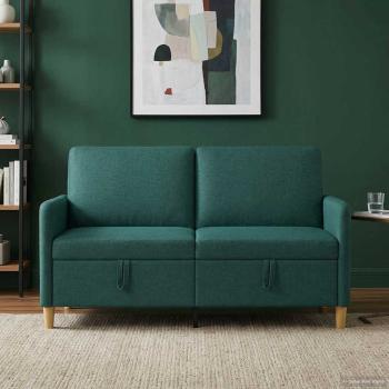 ARDEBO.de - Sofa mit Stauraum Dunkelgrün 152 x 78 x 87 cm Polyester
