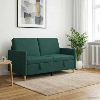 Sofa mit Stauraum Dunkelgrün 152 x 78 x 87 cm Polyester