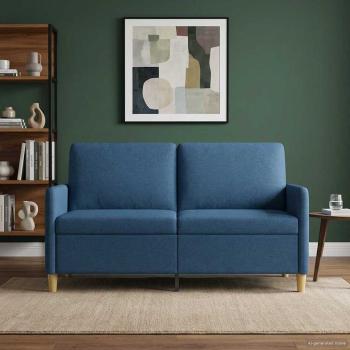 ARDEBO.de - Sofa mit Stauraum Blau 152 x 78 x 87 cm Polyester