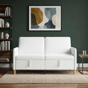 Sofa mit Stauraum Weiß 152 x 78 x 87 cm Polyester