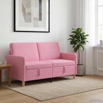 ARDEBO.de - Sofa mit Stauraum Rosa 152 x 78 x 87 cm Polyester