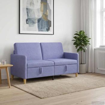 Sofa mit Stauraum Jeans blau 152 x 78 x 87 cm Polyester
