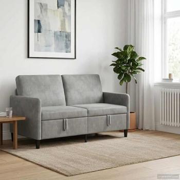 Sofa mit Stauraum Hellgrau 152 x 78 x 87 cm Polyester
