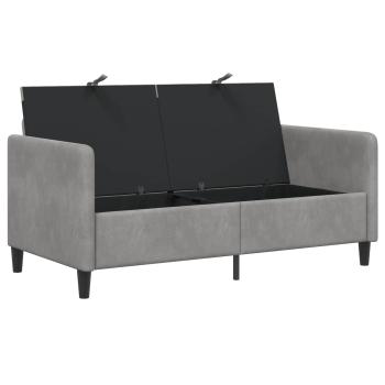 Sofa mit Stauraum Hellgrau 152 x 78 x 87 cm Polyester