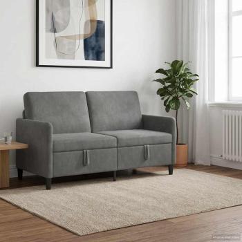 ARDEBO.de - Sofa mit Stauraum Dunkelgrau 152 x 78 x 87 cm Polyester