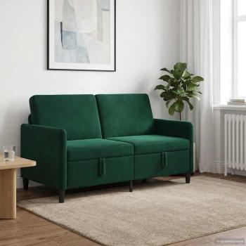 Sofa mit Stauraum Dunkelgrün 152 x 78 x 87 cm Polyester