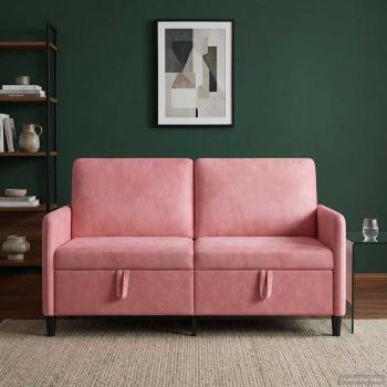 ARDEBO.de - Sofa mit Stauraum Rosa 152 x 78 x 87 cm Polyester